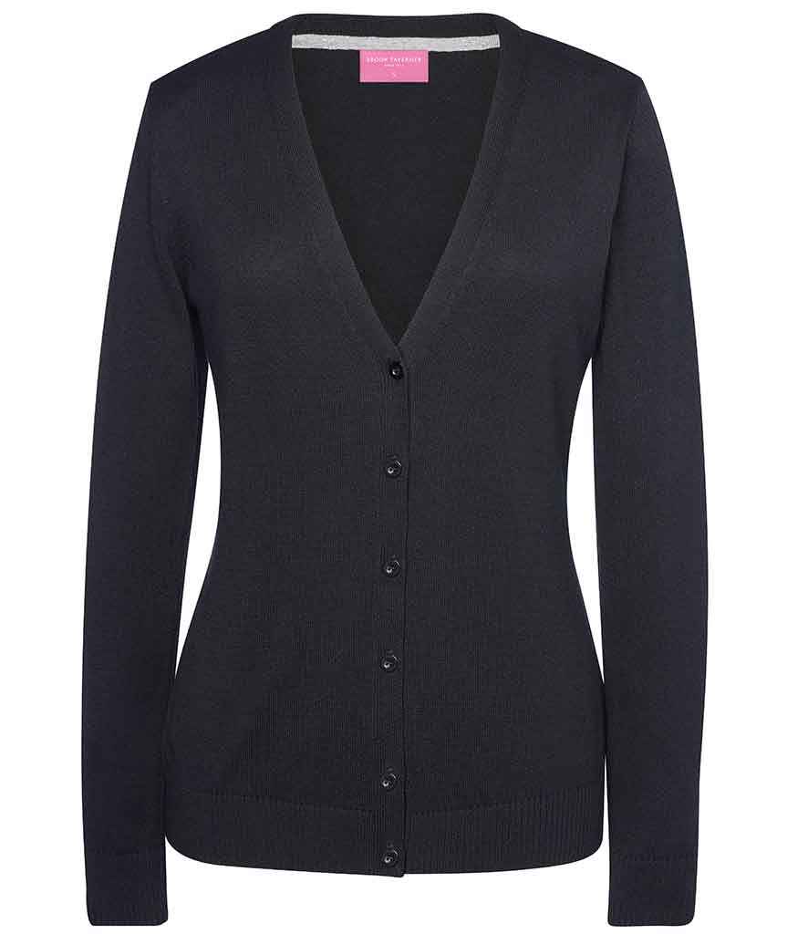 [BK554 BLK XS] Brook Taverner Ladies Augusta V Neck Cardigan (Black, XS)