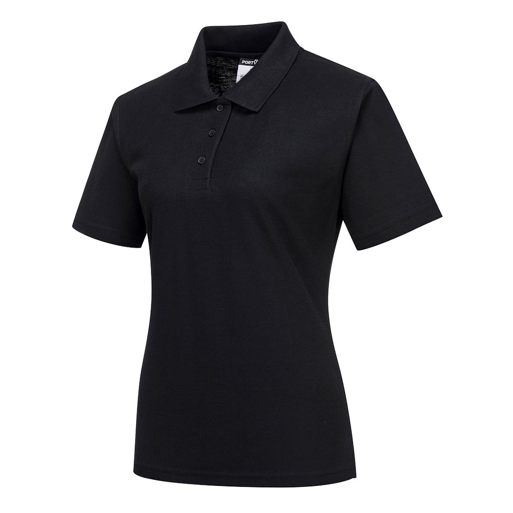[B209BKRXS] Naples Women's Polo Shirt S/S (Black, XS)