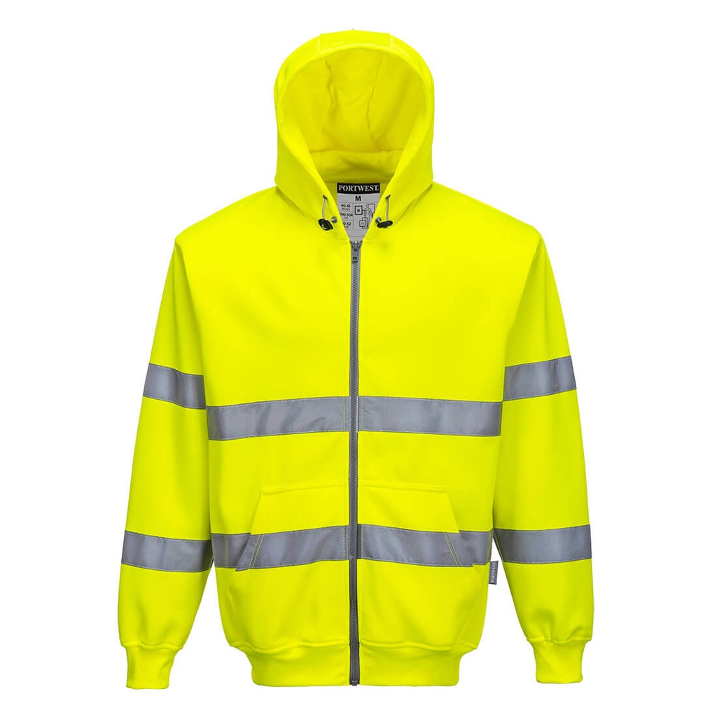 [B305YERS] Hi-Vis Zipped Hoodie (Yellow, S)