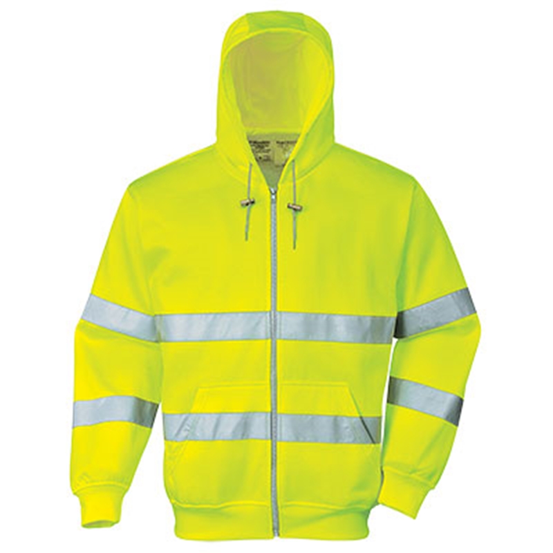 [B305YERS] Portwest Hi-Vis Zip Front Hoody (Yellow, S)