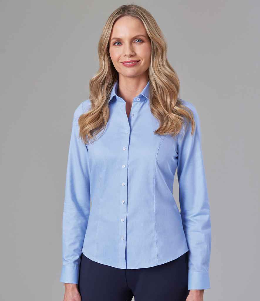 [BK583 SKY 8] Brook Taverner Ladies Aspen Long Sleeve Oxford Shirt (Sky Blue, 8)