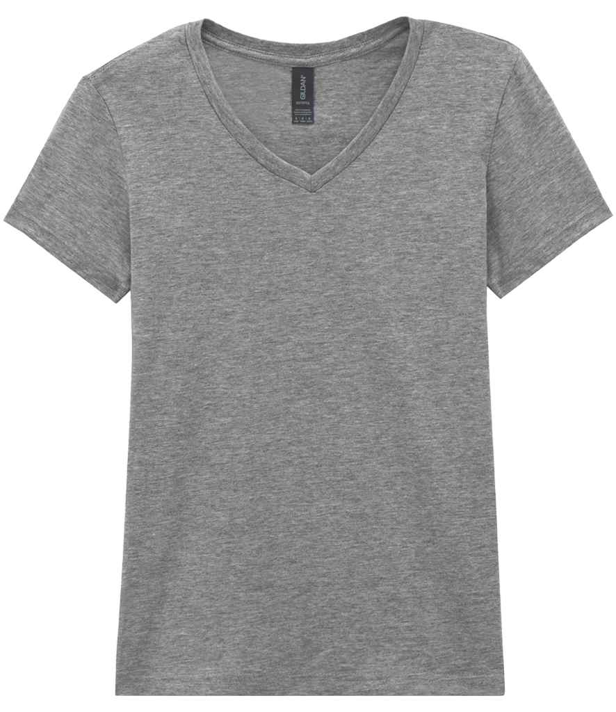[GD78 SGY S] Gildan Ladies SoftStyle® V Neck T-Shirt (Sport Grey, S)