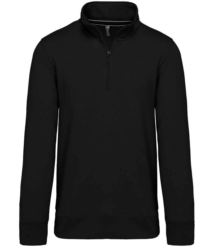 [KB487 DGY XS] Kariban Zip Neck Sweatshirt (Dark Grey, XS)