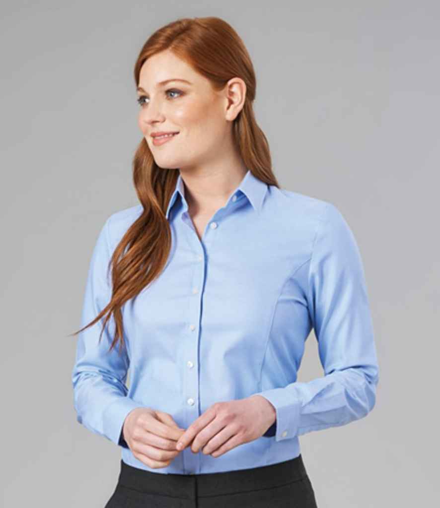 [BK589 SKY 8] Brook Taverner Ladies Albany Long Sleeve Classic Oxford Shirt (Sky Blue, 8)