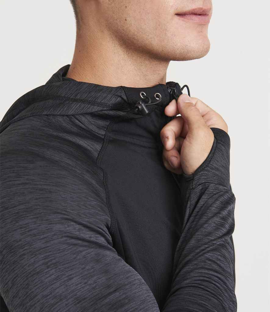 [JC057 BK/BME S] AWDis Cool Contrast Zoodie (Black/Black Slate Melange, S)