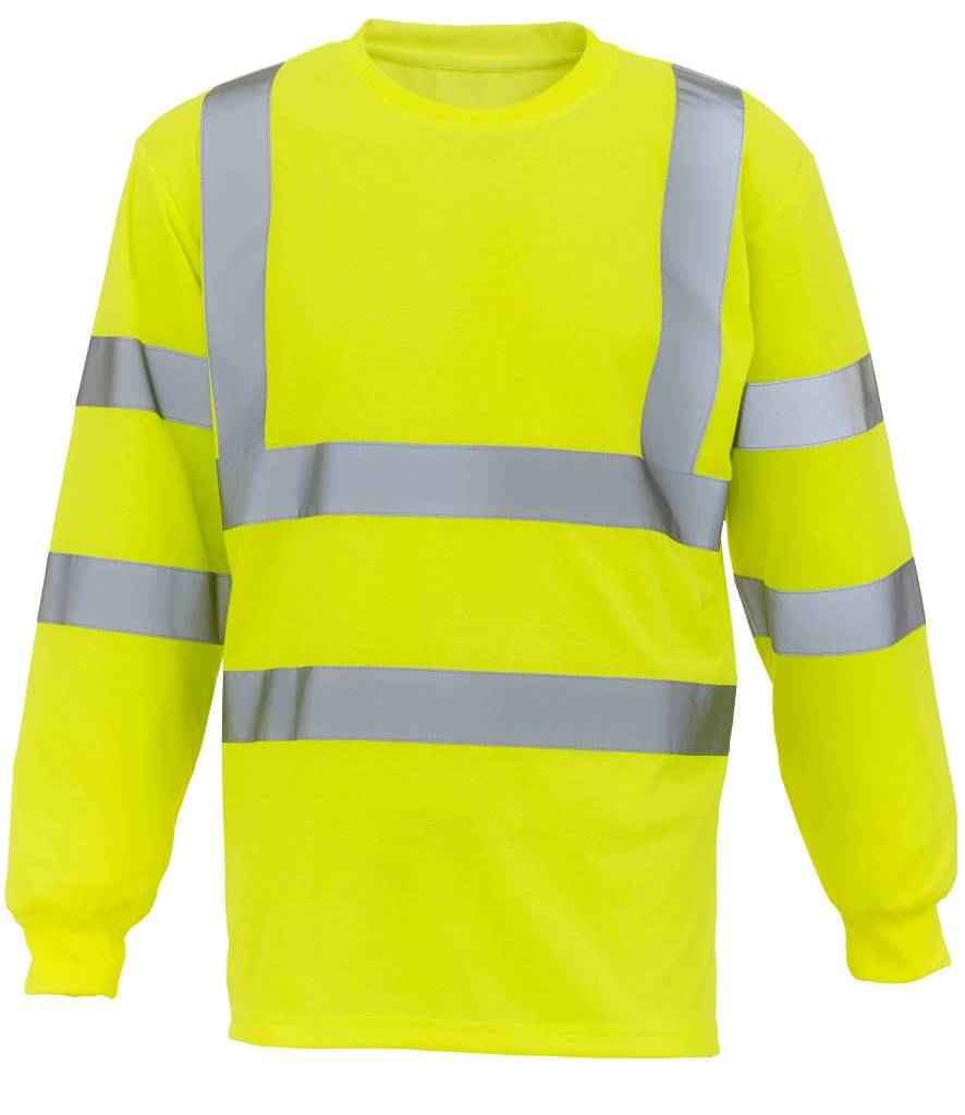 [YK012 YEL S] Yoko Hi-Vis Long Sleeve T-Shirt (Yellow, S)