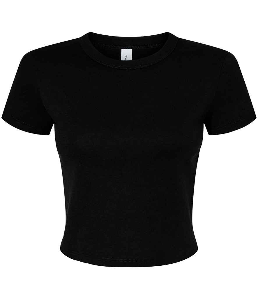 [BL1010 SOB XS] Bella Ladies Micro Rib Baby T-Shirt (Solid Black Blend, XS)