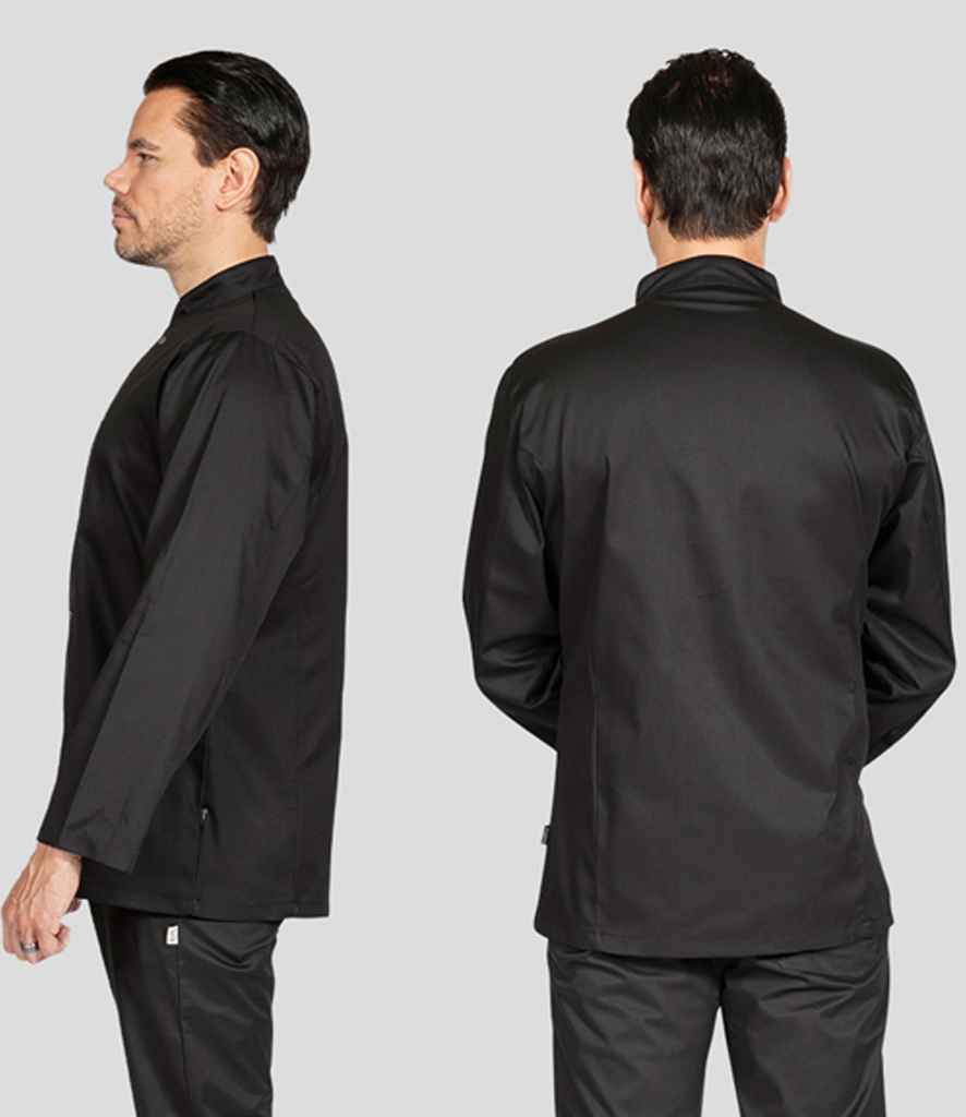 [AF001 BLK XXS] Dennys Long Sleeve Chef's Jacket (Black, XXS)