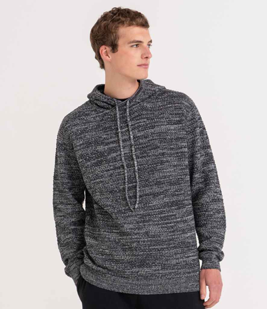 [EA080 NV/HE XS] Ecologie Unisex Iguazu Sustainable Knitted Hoodie (Navy/Heather Grey, XS)