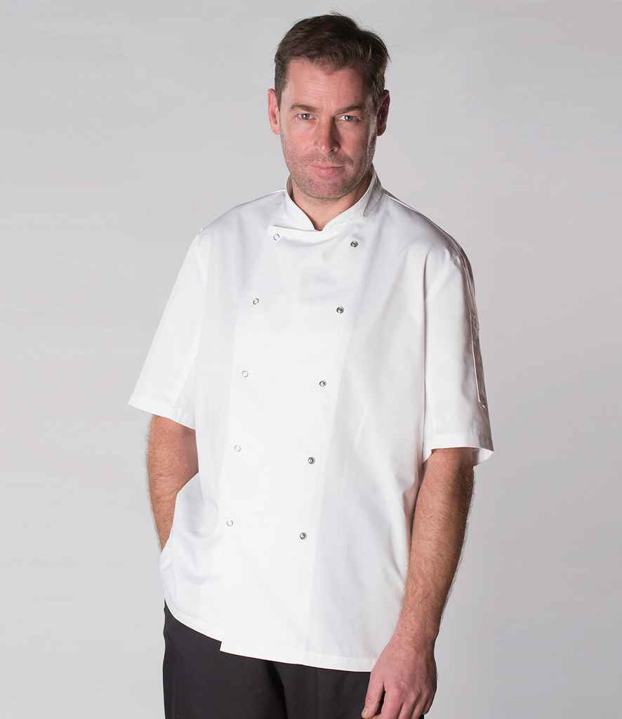 [AF005 BLK XXS] ADC Short Sleeve Coolmax® Chef's Jacket (Black, XXS)