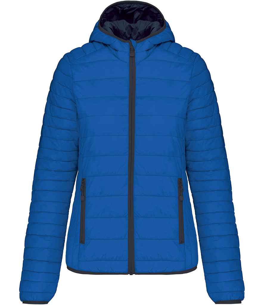 [KB6111 LRY XS] Kariban Ladies Lightweight Hooded Padded Jacket (Light Royal Blue, XS)