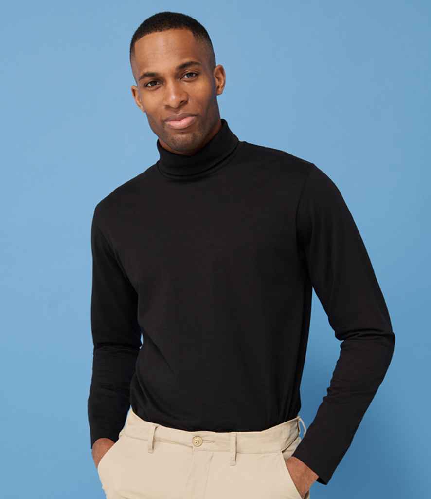 [H020 BLK S] Henbury Long Sleeve Roll Neck Top (Black, S)