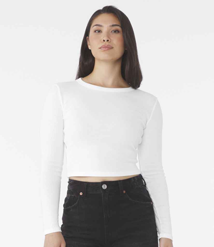 [BL1501 SOB XS] Bella Micro Rib Long Sleeve Baby T-Shirt (Solid Black Blend, XS)