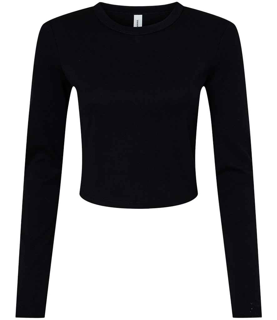 [BL1501 SOB XS] Bella Micro Rib Long Sleeve Baby T-Shirt (Solid Black Blend, XS)