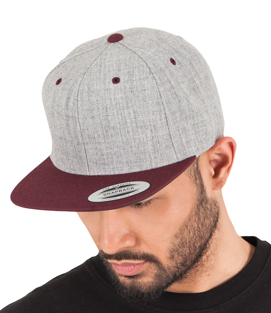[F6089MT HE/NV ONE] Flexfit Two Tone Classic Snapback Cap (Heather Grey/Navy)