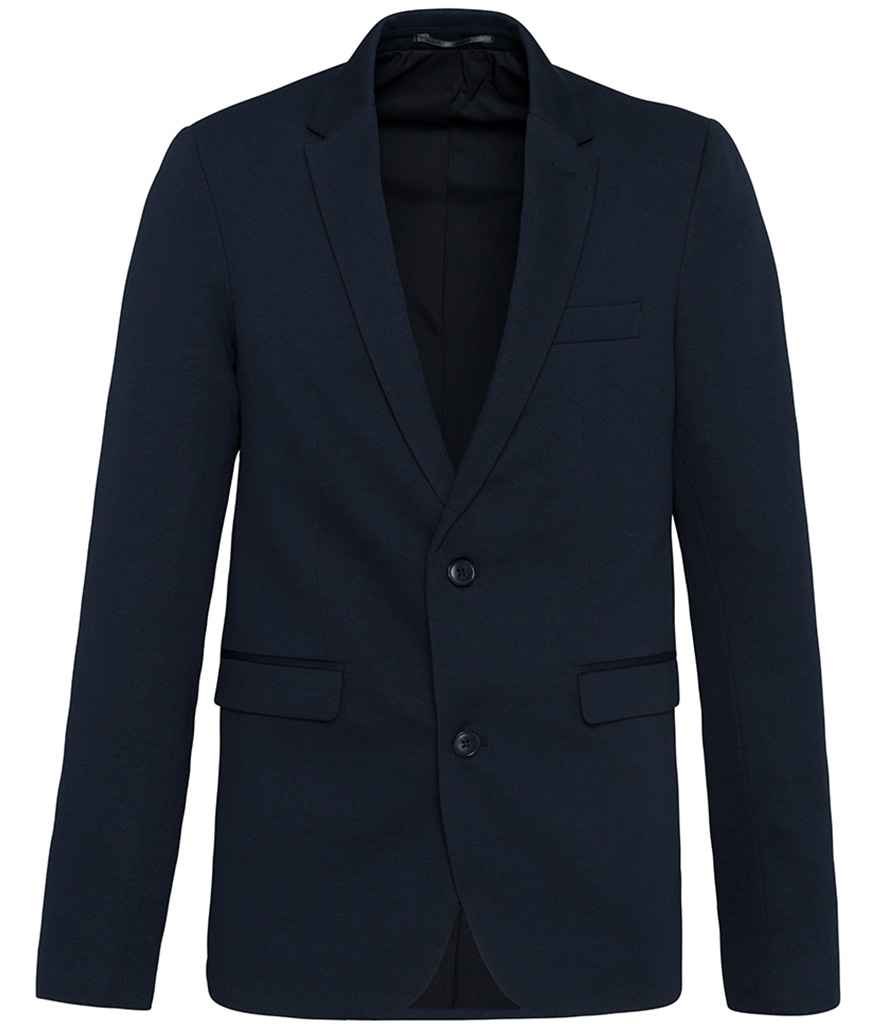 [KB6132 NNH 48=38] Kariban Knitted Blazer (Night Navy Heather, 48=38)