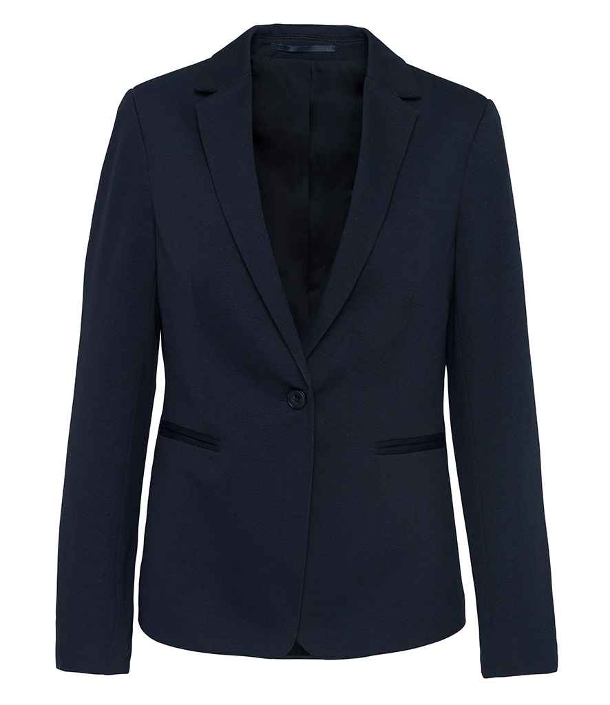 [KB6133 NNH 8=34] Kariban Ladies Knitted Blazer (Night Navy Heather, 8=34)