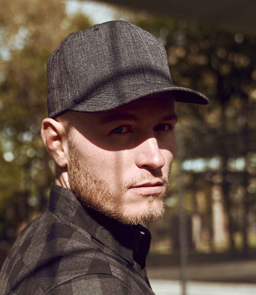 [F6277FM BLK S/M] Flexfit Fine Melange Cap (Black, S/M)