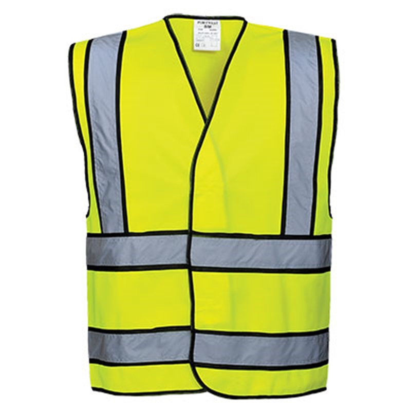 Portwest EN471 Hi-Vis Vest with Black Contrast (Yellow/Black, S/M)