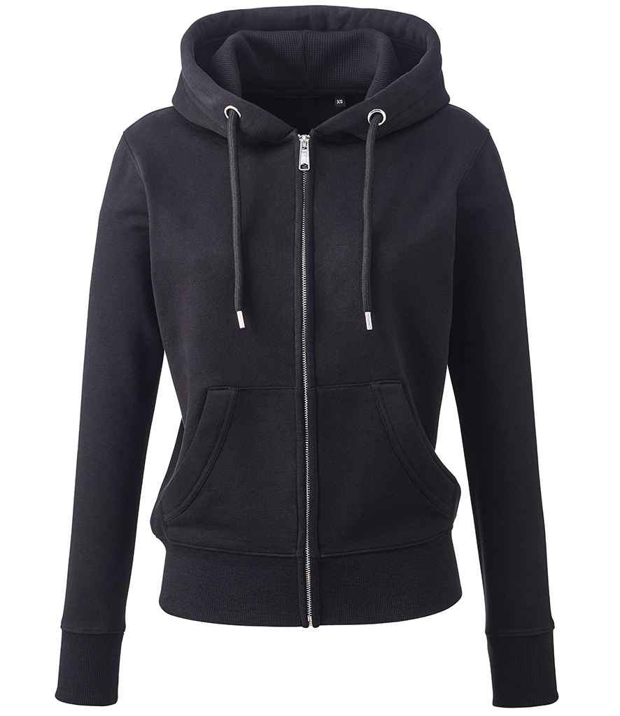 [AM04 BLK XS] Anthem Ladies Organic Full Zip Hoodie (Black, XS)