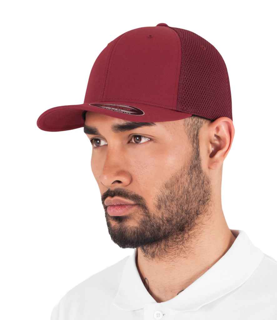 [F6533 BLK S/M] Flexfit Tactel Mesh Cap (Black, S/M)