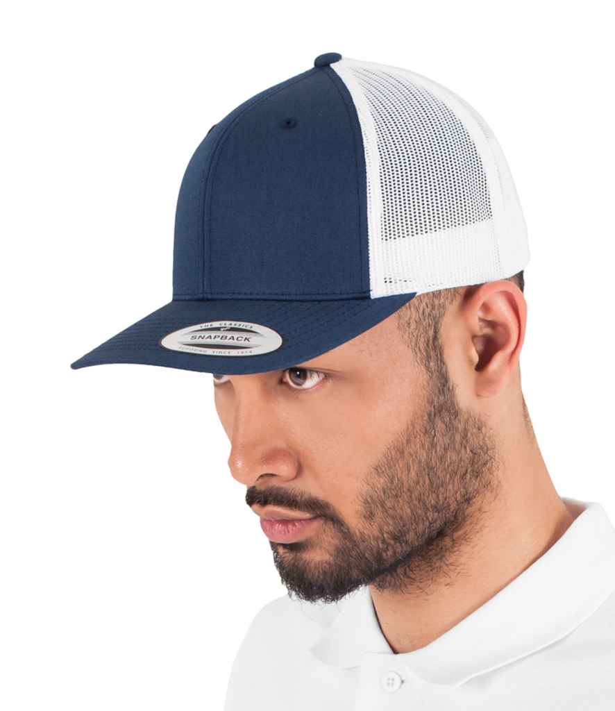 [F6606T HE/BK ONE] Flexfit Retro Trucker Two Tone Cap (Heather Grey/Black)