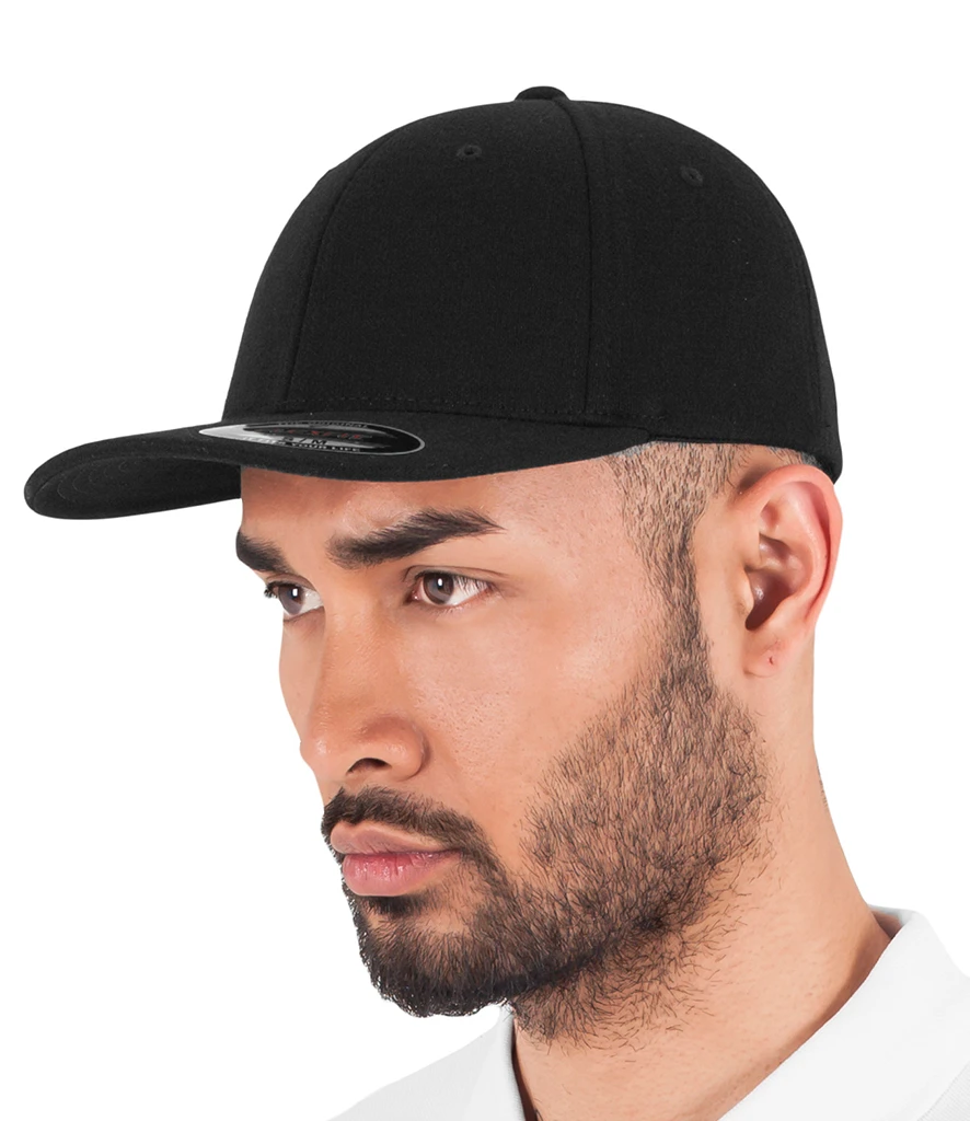 [F6778 BLK S/M] Flexfit Double Jersey Cap (Black, S/M)