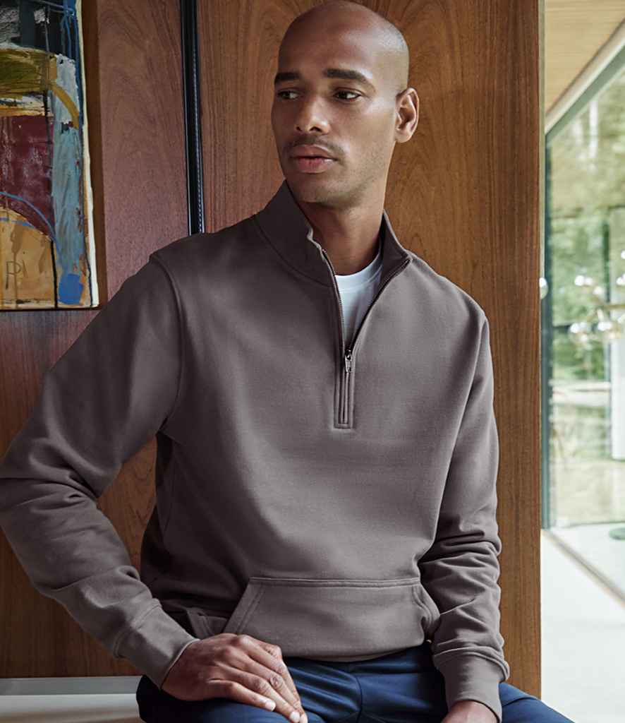 [K339 DGY S] Kustom Kit Regular Fit 1/4 Zip Piqué Sweatshirt (Dark Grey, S)