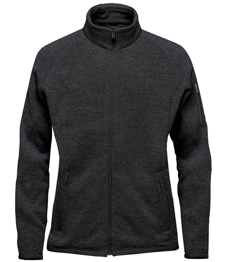 [FHZ1W BKH S] Stormtech Ladies Avalante Full Zip Knitted Fleece Jacket (Black Heather, S)