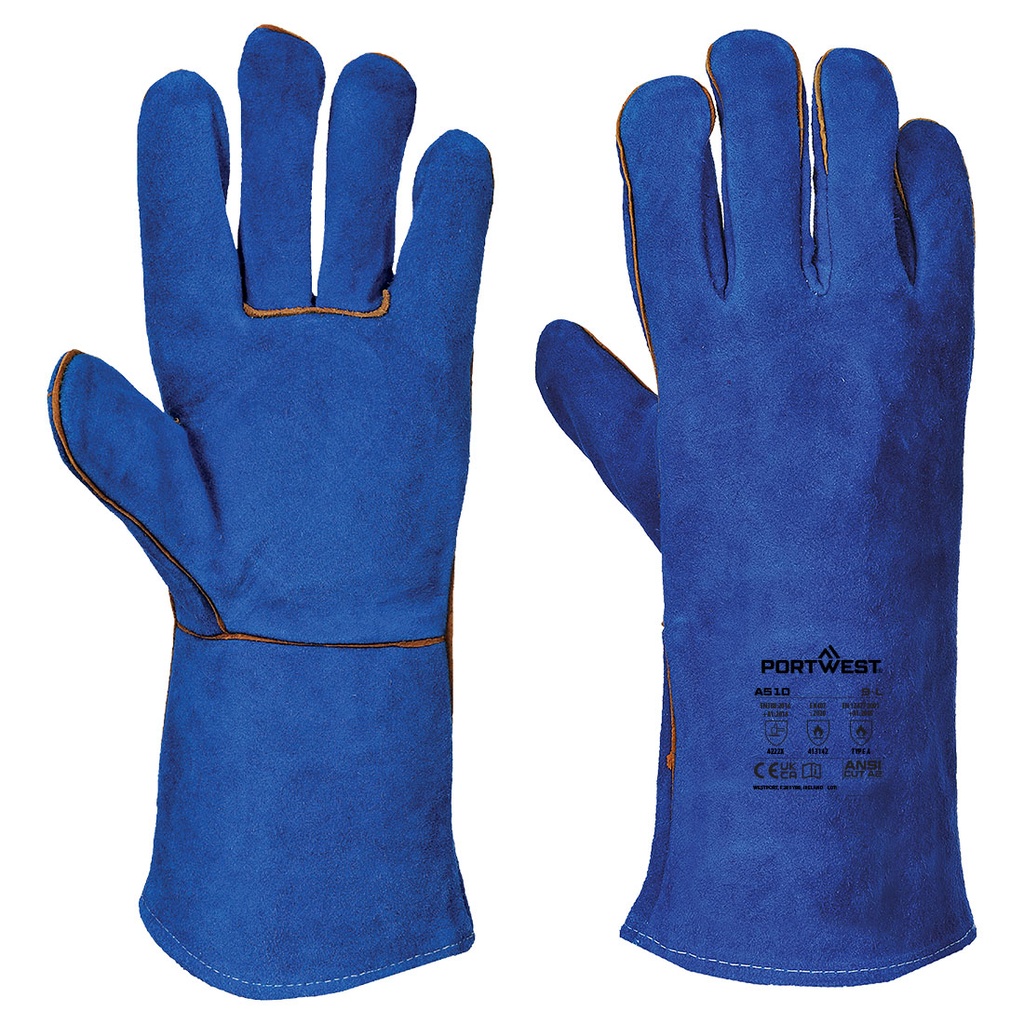 [A510] Welders 210 Split Leather Blue Gauntlet