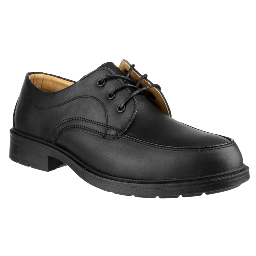 Black 3-Eyelet Lace Safety Shoes